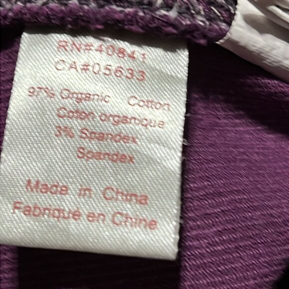 Aventura — organic cotton fabric  purple jeans size 6 - Picture 11 of 15